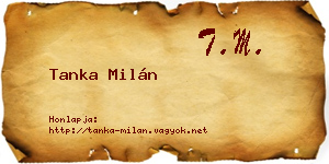 Tanka Milán névjegykártya